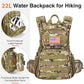 22L Tactical Hydration Backpack with 3L Water Bladder, Lightweight Molle Water Bag for Men Women, Hiking Hydration Pack for Cycling Running Biking Hunting, Daypack with Waist Pocket, Camo