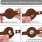 OOPSDOGGY Rolled Leather Dog Collar with Airtag Holder - Reflective Round Airtag Dog Collar - Soft Tracking Pet Collar for Small Dogs Puppy Cats Kitten (Brown, L, 14"-18")