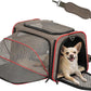 Petsfit Expandable Cat Carrier Dog Carriers,Airline Approved Soft-Sided Portable Pet Travel Washable Carrier for Kittens,Puppies,Removable Soft Plush mat and Pockets,Locking Safety Zippers