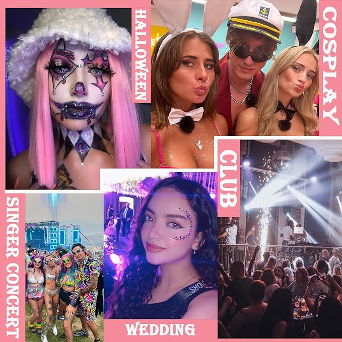 Body Glitter Face Glitter Gel: Singer Concerts Disco Festival Rave Accessories Face Glitter Makeup 150ml Chunky Sequins Mermaid Face Body Hair Glitter Gel (2 Orange)