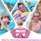 Kids Swim Goggles with Nose Cover, Anti-Leak Swim Mask with Elastic Fabric Strap, UV Protection Swimming Goggles for Kids