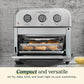 Cuisinart Compact Air Fryer Toaster Oven, Stainless Steel Fryer with 6-in-1 Functions, Adjustable Temperature, Includes Oven Rack, Baking Pan and Air Fry Basket, TOA-26
