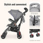 Dream On Me Volgo Twin Umbrella Stroller in Purple, Lightweight Double Stroller for Infant & Toddler, Compact Easy Fold, Large Storage Basket, Large and Adjustable Canopy