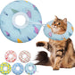 Cat Cone Collar Soft, Adjustable Cat Recovery Collars Kitten Cones to Stop Licking, Cute Donut Cones for Cats After Surgery, Elizabethan Collar for Kittens After Spay(Blue Fish, Large)