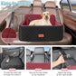 Dog Car Seat for Medium/Large Dogs, Pet Booster Seat for Under 55 lbs or 2 Small Dogs, Detachable & Washable Dog Car Bed for Backseat with 2 Safety Leashes (Blcak/red)