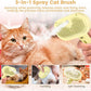 3 in 1 Cat Steam Brush, Pet Spray Hair Removal Comb for Shedding & Grooming, Water Brush for Cats Dogs Small Animals Long Short Haired with One-Click Release Button(Yellow)