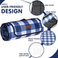 HX&OD Outdoor Picnic Blanket, Extra Large, 80''x60'' Waterproof Foldable Blankets Gingham Picnic Mat for Beach, Camping Grass Lawn Park Accessories Cute Couple Ideas Wedding (Blue, 80”x60”)