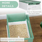 PawHut Fully Enclosed Litter Box with Scoop, Hooded Litter House with Drawer Tray, Foldable Smell Proof Cat Potty with Front Entry, Top Exit, Portable Pet Toilet with Large Space, Green