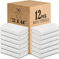 CH White Bath Towels Bulk - 22 x 44 Inches, 100% Cotton Economy Light Weight Towels for Commercial Use - Quick Dry, Ultra-Soft, and Absorbent Bulk Towels (12 Pack)