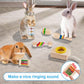 6 Pcs Wooden Bunny Toys - Safe Rabbit & Guinea Pigs Teeth Grinding Toys for Chinchillas, Hamsters & Small Animals - Indoor & Outdoor
