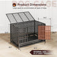 48/42 Inch Heavy Duty Indestructible Dog Crate Steel Escape Proof, Indoor Double Door High Anxiety Cage, Kennel with Wheels, Removable Tray, Extra Large XL XXL