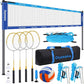 Outdoor Volleyball Badminton Combo Set with Net, Anti-Sagging Design, 4 Badminton Rackets, 3 Birdies and PU Volleyball for Backyard Lawn Beach