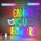 Reading Will Take You Everywhere Neon Sign,Classroom Neon Sign,Read Neon Signs for Classroom Inspirational Letter Led Sign Dimmable Classroom Neon Lights for Bedroom Dorm Library Bookstore