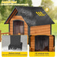 AIVITUVIN Outdoor Dog House with Anti-Chewing Durable Metal Frame Dog Kennel for Large Breed Dog Shelter Weatherproof (Brown 50.9" D x 37.4" W x 37.2" H