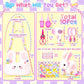 Easter Bunny Toys for Kids with Crossbody Bags, Easter Basket Stuffers Interactive Hopping Wiggle Ears Rabbit Toy, Pretend Play Robot Pet Care Cute Stuff for Girls Trip Plushies Birthday Gifts