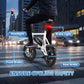 Winado Electric Bike for Adults, 14" Folding Electric Bicycle 450W Motor with Dual Disc Brakes, Max Range 25Miles(Pedal-Assist) & Speed 15.5MPH, Foldable Commuter City Ebike for Adults/Teens