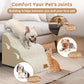 Dog Ramp and Stair for Bed 16" H-20 H,3-Step Cat Stair for Sofa and Chair,4-Step Dog Ramp for High Bed and Window,Durable Nonslip Fabric Cover for Indoor (Beige-16 H, Pet Friendly, 3)