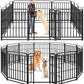 Dog Playpen Outdoor 12 Panels Heavy Duty Dog Fence 40" Height with Thick Pipe Anti-Rust with Doors Portable for RV Camping Yard, Total 27FT, 57 Sq.ft, Snowy Black