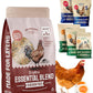 PTCOM Hatortempt 5lb Organic Chicken Feed for Laying Hens - 3 Grain Essential Blend - 5% Calcium with Oyster Shell for Chickens - Grit for Digestion - Chicken Food - Healthier Hens for Healthier Eggs