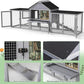 COZIWOW 82inches Extra Large Wood Rabbit Hutch Outdoor Easy to Assemble and Stable Bunny Cage Indoor with Cleaning Tray & Waterproof Roof for Small and Medium Bunny Rabbit Chick (Grey)