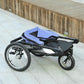 PawHut Dog Stroller, Pet Stroller 3 Wheels with Easy One-Hand Fold, Rubber Wheels, Storage Bag, Soft Cushion, Safety Leash, for Small & Medium Dogs, Blue