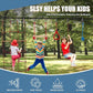 Slsy 60FT Ninja Warrior Obstacle Course (13 Obstacles), Ninja Slackline Kit for Kids, Durable Playset Equipment with 13 Most Complete Set-Monkey Bar,Swing, Balance Belt, Climbing Ladder & Net