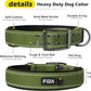 Fida Heavy DutyDog Collar for Large Dogs, Ultra Comfortable Soft Neoprene Padded, Adjustable Reflective Nylon Pet Collar with Durable Metal Belt Buckle for Extra Large Breeds(XL, Green)