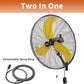 HiCFM 30 inch Misting Outdoor Oscillation Weatherproof Wall Mounted Fan with IP44 Enclosure Motor, GFCI Plug, 9300 CFM 3-Speeds High Velocity Powerful Wall Fan, UL Outdoor Approved