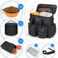 Dog Travel Bag, Airline Approved Pet Travel Bag with 2 Dog Treat Training Pouches for Weekend Pet Travel Supplies & Accessories, Black