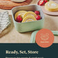 Caraway 6pc Glass Food Storage Set – 4.4 Cup Food Containers (6) - Ceramic Coated - Non Toxic, Non Stick with Lids - Microwave Safe - Cream