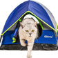 GDanes Blue Cat Tent, Large Cave Bed for Indoor Cats and Small Dogs with Soft Pad - 22" x 22" x 16"