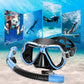 Greatever Dry Snorkel Set,Panoramic Wide View,Anti-Fog Scuba Diving Mask,Professional Snorkeling Gear
