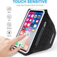 Running Armband with Earphone Bag Cell Phone Armband for iPhone 16 15 Pro 14 Plus 13 11 XR XS, Galaxy S24/S10 Water Resistant Sports Phone Holder Case & Zipper Slot Car Key Holder for 6.9 inch Phone