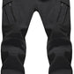 TACVASEN Men's Winter Pants 9 Pockets Fleece Snow Hiking Pants Water-Resistant Warm Softshell Thick Tactical Pants