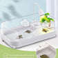 Large Turtle Tank Kit with Lamp and Filter, Acrylic Turtle Tank Starter Kit, Tank Aquarium with Heightened and Curved Fences, Bottom Drainage, Multi-Function Areas