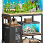 40-50 Gallon Fish Tank Stand, Aquarium Stand with Power Outlet and Storage Cabinet, Heavy Duty Tank Stand Suitable for Turtle Tank, Reptile Terrarium, for Home Office, Rustic Brown FTHR50E01