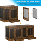 Rustic Brown Heavy Duty Furniture Dog Crate, Wood and Metal Kennel Cage, Pet House End Table with Drawer and Pull-Out Design, Dog Home for Indoor use, Medium Size