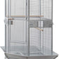 Corner Bird Cage for Cockatiel Parakeet Black and White (White Vein)