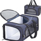 Petsfit Airline Approved Pet Carrier for Small Dogs & Cats, 19x9x12 TSA Approved Carrier, with Removable Dual-Sided Padding (2-Way Placement) - Fits Under Most Airplane Seats, Escape Proof (Navy)