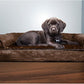 Furhaven Orthopedic Dog Bed for Medium/Small Dogs w/ Removable Bolsters & Washable Cover, For Dogs Up to 35 lbs - Plush & Suede Sofa - Espresso, Medium
