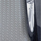 RESILIA Heavy Duty Garage Floor Runner & Protector Mat - Slip Resistant Diamond Plate PVC Mats - Water, Spill, & Stain Resistant, Silver (4 feet x 8 feet)