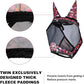 Harrison Howard Pro LumiVista Horse Half Face Fly Mask Large Eye Space with Ears UV Protection for Horse Cute Hearts L