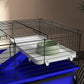 PawHut Two-Story Small Animal Cage Removable from Stand, Guinea Pig Cage with Shelf & Wheels, Pet Habitat for Hedgehog, Chinchilla, Ferret, 39" x 20.5" x 36.5", Blue