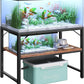 40-50 Gallon Fish Tank Stand, Aquarium Stand with 2-Tier Storage Shelves, Heavy Duty Breeder Turtle Terrarium Stand Rack for Home Office, 36.2" L x 18.9" W x 24.4" H, Rustic Brown FTHR4001