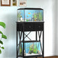 Fish Tank Stand for 5-10 Gallon Fish Tank: Aquarium Stand with Power Outlet - Metal 10 Gallon Tank Stand with Cabinet Drawer Storage for Turtle Tank, Reptile Terrarium (Black, 220LBS Capacity)
