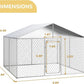 Outdoor Dog Kennel with Cover, Large Dog Run Fence House Big Cage Pen Enclosure, Heavy Duty Dogs Play Cage Pen Kennel (118" L x 118" W x 83" H)