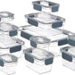 Amazon Basics Tritan Plastic Food Storage Containers - Tritan Plastic Locking, Air Tight, 11 Containers with Lids, 22 Pieces, Clear