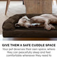 Furhaven Cooling Gel Dog Bed for Large Dogs w/ Removable Bolsters & Washable Cover, For Dogs Up to 125 lbs - Plush & Suede Sofa - Espresso, Jumbo Plus/XXL