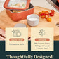 Caraway 2pc Glass Food Storage Set - 4.4 Cup Food Containers (2) - Ceramic Coated - Non Toxic, Non Stick Lunch with Lids - Dishwasher, Oven, & Microwave Safe - Perracotta