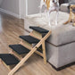 BRIKY 2-in-1 Dog Stairs/Ramp with 4 Steps, Foldable Dog Stairs for High Beds Cars Couch, Durable Wooden Pet Stairs for Small Medium Large Dogs, No Assembly Required